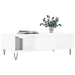 Avis Maison Chic Table basse,Table Console Table d'appoint, Table pour salon blanc 104x60x35 cm bois d'ingénierie -MN45787