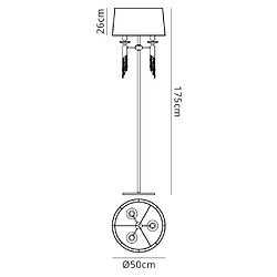 Luminaire Center Lampadaire Tiffany 3+3 Ampoules E27+G9, laiton antique avec Abat jour bronze & cristal transaparent