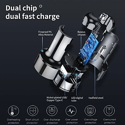 Universal Chargeur de voiture 45W QC 4.0 3.0 pour Xiaomi Huawei Super Charge SCP Samsung AFC Quick Charge Rapid PD USB C Portable Cell Phone Charger | pas cher