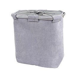 Decoshop26 Panier à linge avec cordon de serrage 2 compartiments 56x49x30cm 82l tissu gris 04_0002508