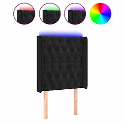 Maison Chic Tête de lit scandinave à LED,meuble de chambre Noir 83x16x118/128 cm Velours -MN39438