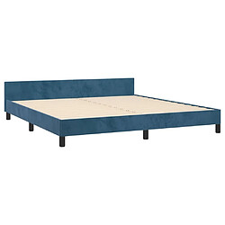 Maison Chic Lit adulte - Cadre Structure de lit avec tête de lit Contemporain Bleu foncé 180x200 cm Velours -MN51294 pas cher