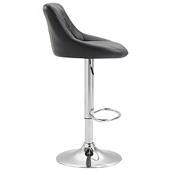 Avis Decoshop26 Tabouret de bar en synthétique noir pivotant avec repose-pieds coutures décoratives 10_0000112