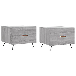 vidaXL Tables basses 2 pcs sonoma gris 50x50x40 cm bois d'ingénierie