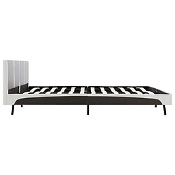 Acheter vidaXL Lit avec matelas Gris et blanc Similicuir 180 x 200 cm