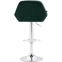 Decoshop26 Lot de 2 tabourets de bar repose-pieds en forme d'arc en métal chromé assise en velours vert foncé 10_0004032 pas cher