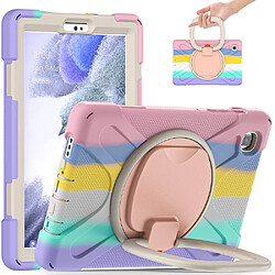 Coque en TPU + Silicone hybride avec béquille rotative à 360° Rose coloré pour votre Samsung Galaxy Tab A7 Lite 8.7 pouces