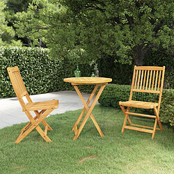 vidaXL Ensemble à manger de jardin pliable 3 pcs Bois d'acacia solide