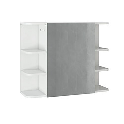 ML DESIGN MODERN LIVING Armoire à miroir salle de bain mueble cabinet toilette murale blanc 80x64x21 cm