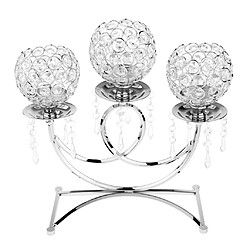 Avis 2pcs Bougeoir Vintage 3-Bras Chandeliers de mariage Candelabra Argent