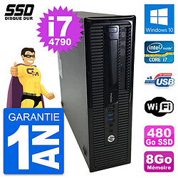 PC HP ProDesk 400 G1 SFF Intel Core i7-4790 RAM 8Go SSD 480Go Windows 10 Wifi - Occasion