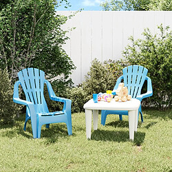 Maison Chic Lot de 2 Chaises de jardin,Fauteuil d'extérieur pour enfants bleu 37x34x44 cm PP -MN26922