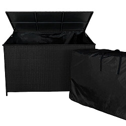 Acheter Monstershop Salon de Jardin 9 personnes & Coffre de Rangement en Rotin – Noir