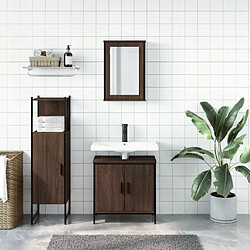 Avis Maison Chic Armoire de Bain | Ensemble de 3 meubles salle de bain Chêne marron -GKD82909