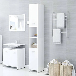 vidaXL Armoire de salle de bain Blanc 30x30x183,5 cm Bois d'ingénierie