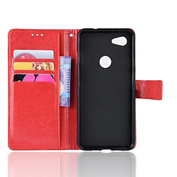 Avis Wewoo Housse Coque en cuir à rabat horizontal Texture rétro pour Crazy Horse Google Pixel 3 liteavec porte-carte et fentes cartes et cadre photo Rouge