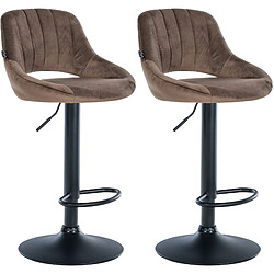 Non Lot de 2 tabourets de bar Milet velours B