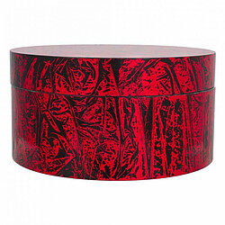 Boîte Décorative Alexandra House Living Noir Rouge Céramique Bois MDF 25 x 13 x 25 cm