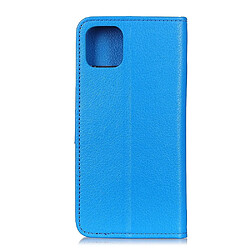 Etui en PU litchi texture magnétique bleu pour votre Apple iPhone 12 5.4 pouces