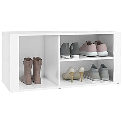 Acheter Maison Chic Armoire à chaussure,Meuble à Chaussures Blanc brillant 100x35x45 cm Bois ingénierie -MN71626