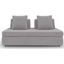 Alterego Canapé lit tissu Stone canapé convertible 140 cm Gris clair