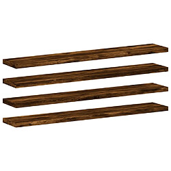 vidaXL Étagères murales 4 pcs chêne fumé 60x10x1,5cm bois d'ingénierie