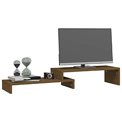 Avis vidaXL Support de moniteur Marron miel (52-101)x22x14 cm Bois de pin