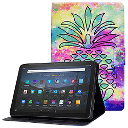 Etui en PU avec support et porte-carte pour votre Amazon Fire HD 10 Plus (2021) - Ananas coloré