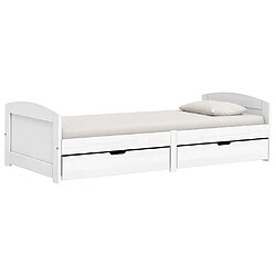 Maison Chic Lit de jour avec 2 tiroirs, Lit de repos Lit d'invité pour Salon Chambre,Canapé-lit IRUN blanc 90x200 cm bois pin massif -MN93698