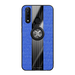 Wewoo Coque Souple Pour Vivo Z5X XINLI Stitching Tissu Étui de protection TPU Antichoc avec Anneau Titulaire Bleu