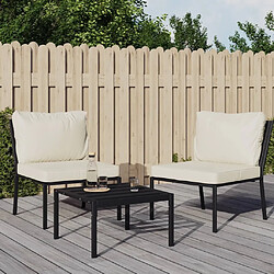 Maison Chic Lot de 2 Chaises de jardin,Fauteuil/Chaise d'extérieur avec coussins sable 60x74x79 cm acier -MN30538