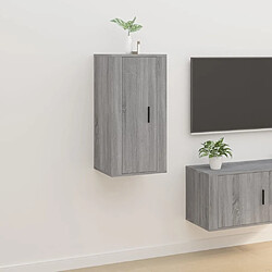 Maison Chic Meuble TV scandinave mural Banc TV suspendu pour salon - Sonoma gris 40x34,5x80 cm -MN52033