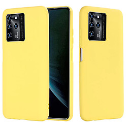 Coque en silicone antichoc avec sangle jaune pour votre ZTE Blade V30