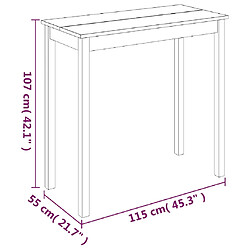 vidaXL Table de bar MDF noir 115x55x107 cm pas cher