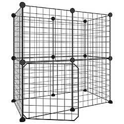 vidaXL Cage animaux de compagnie à 12 panneaux et porte Noir 35x35 cm