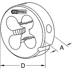 KS TOOLS 332.1006 Filière extensible HSS à pas fin MF8