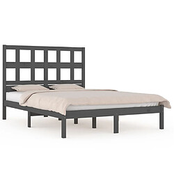 vidaXL Cadre de lit sans matelas gris 120x200 cm bois de pin massif