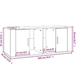 vidaXL Meuble TV Noir 100x35x40 cm Bois d'ingénierie pas cher