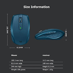 Acheter Universal Souris mobile sans fil à dispositifs multiples 2,4 GHz Souris de bureau prise en charge de la commande à dispositifs multiples | Mouse (bleue)