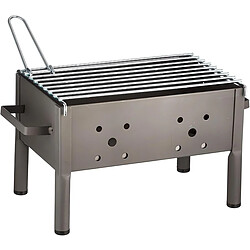 Avis Visiodirect Barbecue de Table en Zinc coloris Gris - 34 x 23 x 21 cm