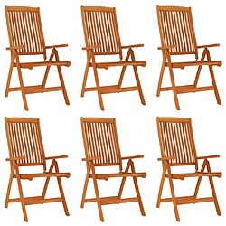 Maison Chic Lot de 6 Chaises de jardin,Fauteuil d'extérieur pliables Bois d'eucalyptus massif -MN33529