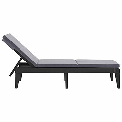 Maison Chic Chaise longue avec coussin | Bain de soleil Relax | Transat anthracite 186x60x29 cm PP -GKD87241 pas cher