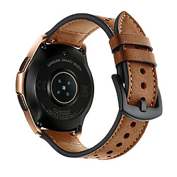 Bracelet en cuir véritable marron pour votre Samsung Galaxy Watch 42mm (Rose Gold Type)