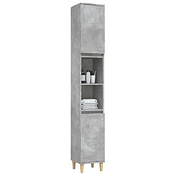 Avis Maison Chic Armoire de salle de bain,Meuble de rangement,Meuble haut gris béton 30x30x190 cm -GKD820452