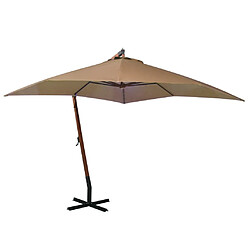 Maison Chic Parasol Jardin | Parasol suspendu avec mat Taupe 3x3 m Bois de sapin massif - GKD39476