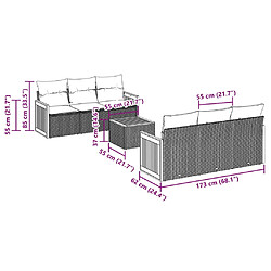 Acheter vidaXL Salon de jardin avec coussins 7 pcs gris résine tressée