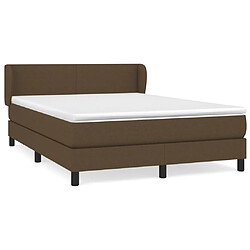 Maison Chic Lit adulte- Lit + matelas,Sommier à lattes de lit avec matelas Marron foncé 140x190 cm -GKD83925