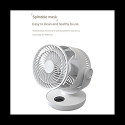 Avis Ventilateur De Circulation d'Air De Batterie De 10000mAh Ventilateur Portatif de Tête de Secousse de Bureau Télécommande de Chargement USB Petit Ventilateur, Blanc