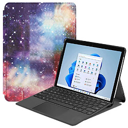 Htdmobiles Housse etui pochette simili cuir avec coque intérieure rigide pour Microsoft Surface Pro 8 (13 pouces) - CIEL ETOILÉ