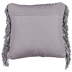 Beliani Lot de 2 coussins BESHAM Coton 45 x 45 cm Géométrique Macramé Gris pas cher